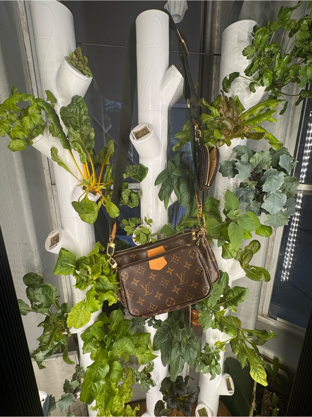 Louis Vuitton Brown Monogram Messenger Bag with Tan Accent